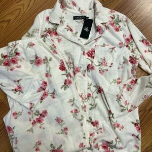 Ralph Lauren Floral Pajama Set Pink Red Size Medium NWT